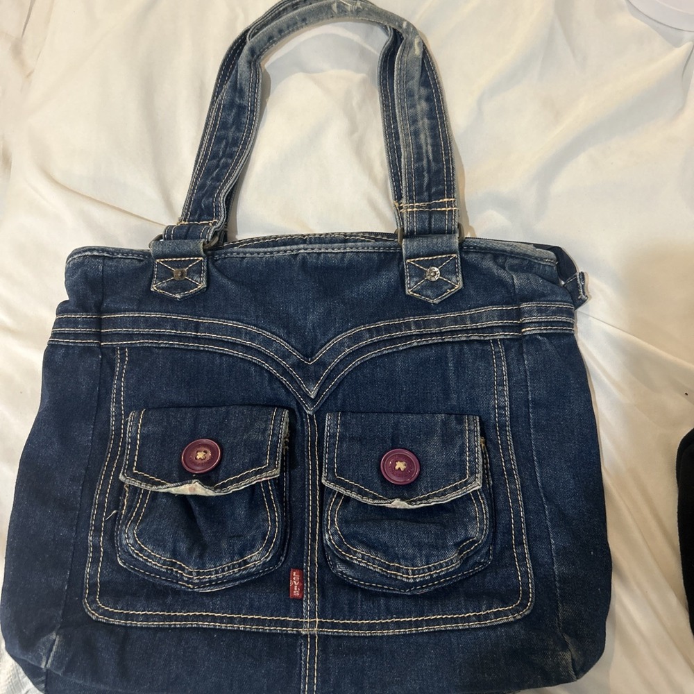 Levi's Denim Shoulder Bag/purse Rare Vintage With Interior Floral Design